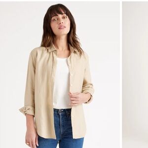 Quince 100% European Linen Long Sleeve Shirt in Driftwood